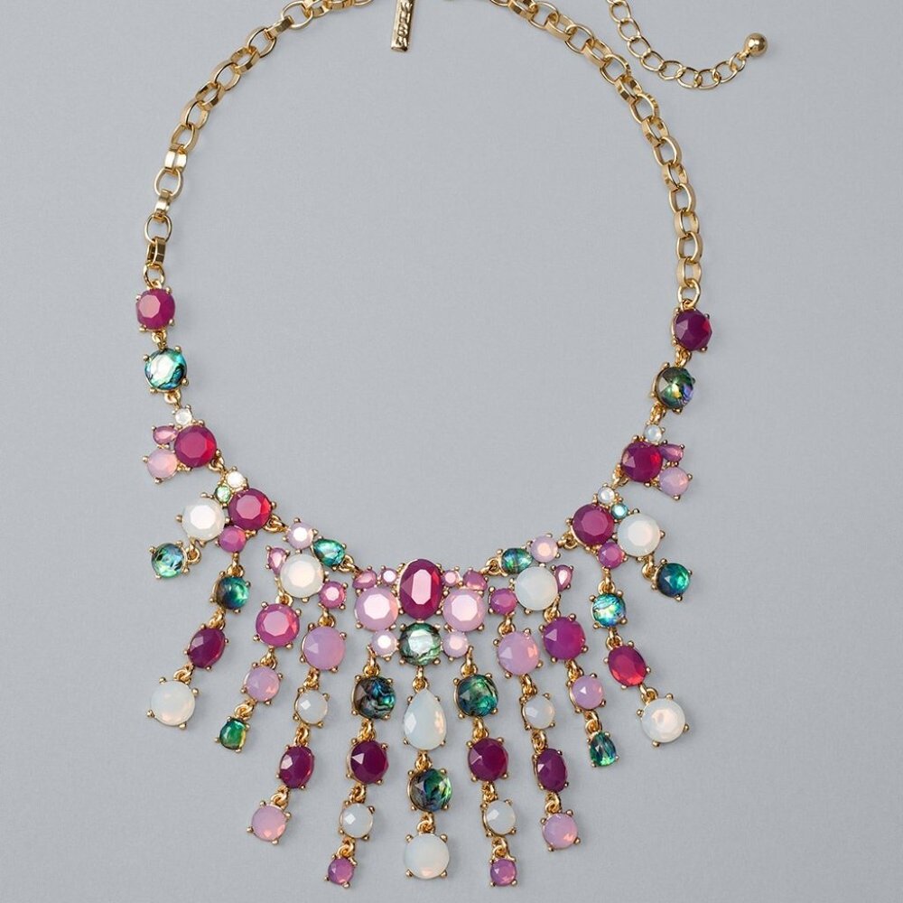 WHITE HOUSE BLACK MARKET Mixed Stone Statement Necklace NWT